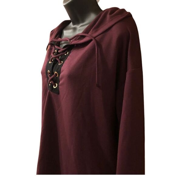 Hippie Chic Burgundy colored hoodie Size L - Picture 2 of 6